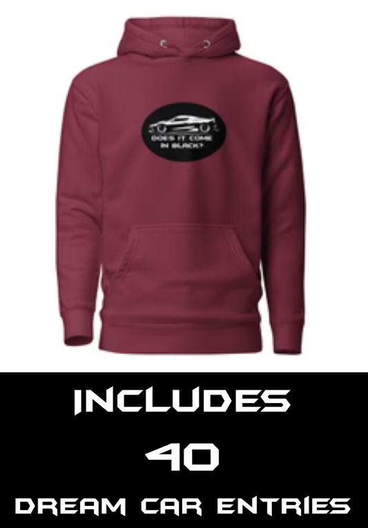 “Does It Come in Black?” Collector’s Hoodie — Includes 40 Dream Car Entries