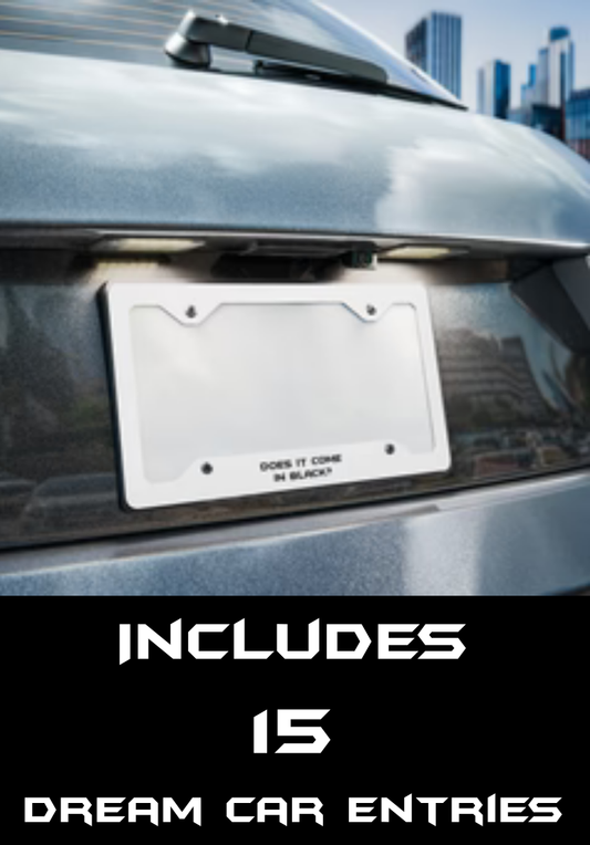 Black Out! Collector’s License Plate Frame — Includes 15 Dream Car Entries