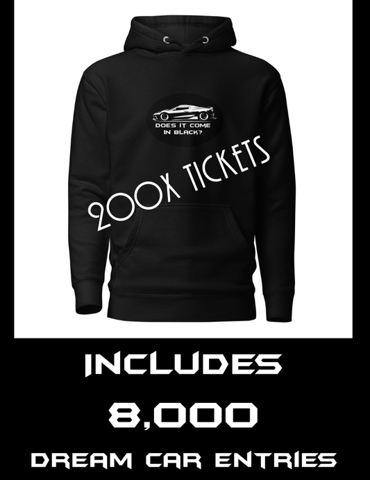 BLACK FRIDAY SPECIAL Does It Come in Black? Collector’s Hoodie — Includes 8,000 Dream Car Entries